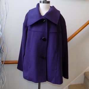 ALFANI Purple Wool Blend Coat Size Large